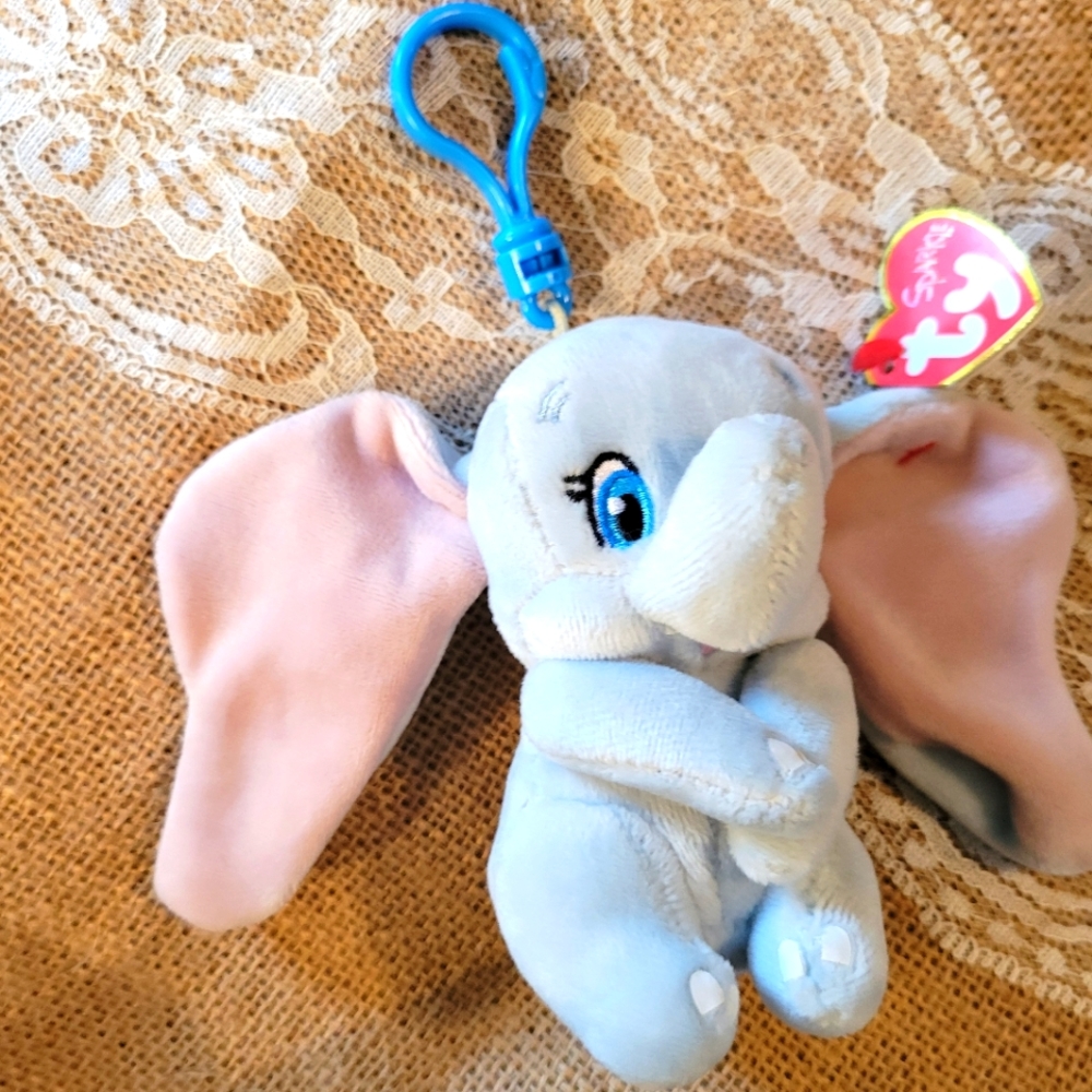 Ty sparkle Dumbo the elephant bag clip very cute and soft